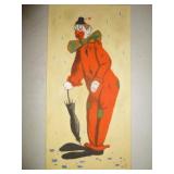 Betty 1976 Original Clown Painting on Canvas Board
