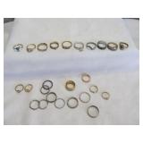 25pc Estate Fashion Jewelry Rings