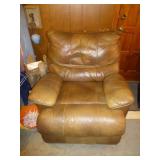 Faux Leather Rolled Arm Recliner - Easy Chair