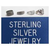 4pc Sterling Silver Rings