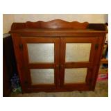 Vintage Wood & Punched Tin Pie Safe Side Cabinet
