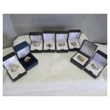 8pc Bradford Exchange & Danbury Jewelry Rings