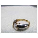 10k Gold Two Tone Classic Solitaire Ring