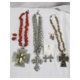 Fashion Jewelry Cross Necklaces & Earrings