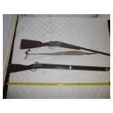2pc Vintage Toy Wood & Metal Musket / Shotgun