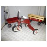 3pc Radio Flyer Metal Miniature Wagons & Tricycle