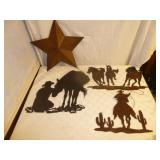 4pc Texas & Western Metal Art Collection