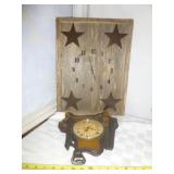 2pc Western Wall Clocks - Barn Wood & Saddle