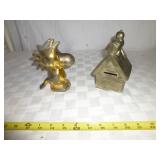 Snoopy & Woodstock - Peanuts Cast Metal Coin Banks