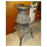Mid Century Cast Iron Compact Pot Belly Wood Stove