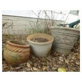 3pc Clay Ceramic Planter Pots