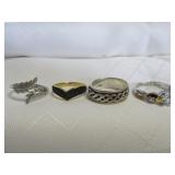 4pc Sterling Silver Rings - Large Sizes