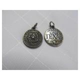 2pc Vintage James Avery Silver Texas Charms