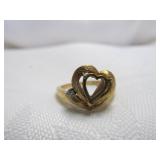 14k Gold Heart Ring with Mounting