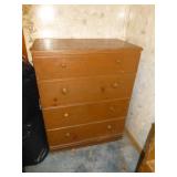 Mid Century Wood 4 Drawer Compact Blanket Chest