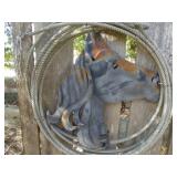 Rope Lariat & Metal Art Horse