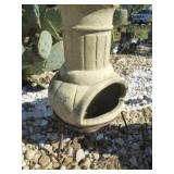 Ceramic Garden Chimenea on Wrought Metal Base