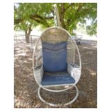 Steel Frame Faux Wicker Outdoor Hanging Egg Chair