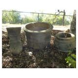 3pc Clay Ceramic Western Planter Pots