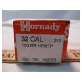 Hornady XTP .32 Cal 100gr Reloading Bullets 100ct