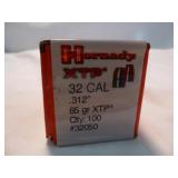 Hornady XTP .32 Cal 85gr Reloading Bullets 100ct