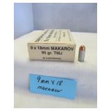 CCI 9mm Makarov 124gr FMJ Ammunition 50rds