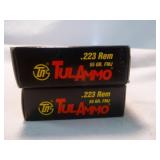 2 Boxes Tul Ammo 223 Remington 55gr FMJ Ammunition