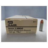 CCI 9mm Largo (9X23) 124gr TMJ Ammunition - 50rds