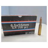 Century Cartridges 6.5X55 Swede 130gr SP Ammo