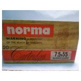 Norma 7.5X55 Swiss 180gr SP Rifle Ammunition 20rd