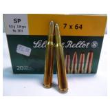 S&B 7X64 Brenneke 139gr SP Rifle Ammunition