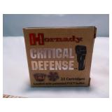Hornady Critical Defense 9mm 115gr FTX Ammo 25rd