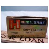 Hornady Critical Defense 9mm 115gr FTX Ammo 25rd