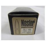 Nosler Partition 25 Cal 100gr SP Bullets - 50ct