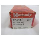 Hornady 25 Cal .257 117gr RN Bullets - 100ct