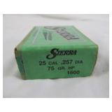 Sierra 25 Cal .257 75gr HP Reloading Bullets 100ct