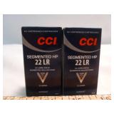 2 Boxes CCI 22LR Segmented HP Ammunition 100rd