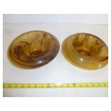 2pc Davidson Cloud Glass Art Deco Dish Bowls