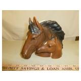 Mid Century Hand Painted Mare & Foal Planter