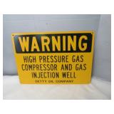 Getty Oil Co. Porcelain Metal Injection Well Sign