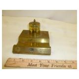 Vintage Brass Inkwell Desk Pen Holder