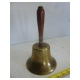 Antique Solid Brass School Bell with Wood Handle