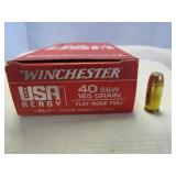 Winchester USA 40 S&W 165gr FMJ Ammunition 50rds
