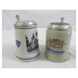 2pc German Lidded Beer Steins