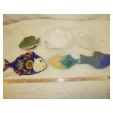 6pc Fish Plates - Ceramic, Porcelain, Glass