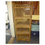 5 Tier Wicker & Rattan Folding 'Boho' Book Shelf