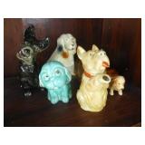 5pc Vintage Porcelain & Ceramic Dog Figures