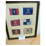 Vintage Framed Collection US Army Unit Pennants