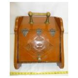 Antique Wood & Brass Purdonium - Coal Scuttle