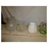 4pc Vintage Lamp Globes - Glass Lamp Shades